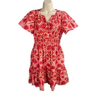 Anthropologie Tiered Mini Dress Womens Small‎ Geometric Boho Chic Cottagecore
